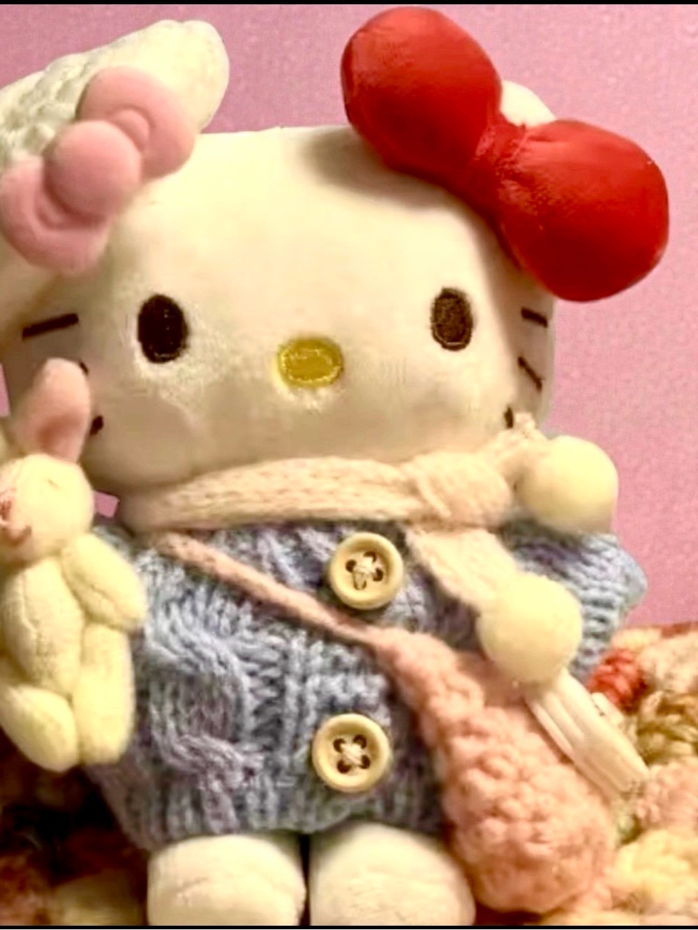 Hello Kitty Plush with Red Bow and Pink Accessories/ Dangler
